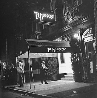 Columnist Cholly Knickerbocker (Igor Cassini) leaving the El Morocco nightclub, 1941. 