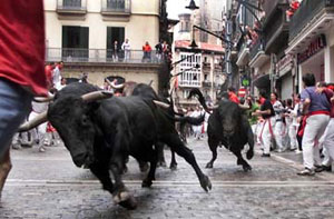 Running with the Bulls in Pamplona